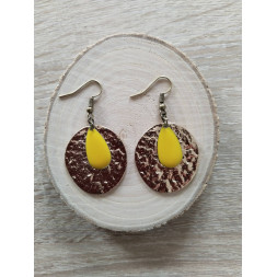 Boucle Diva dorée et jaune