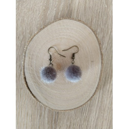 Boucle Mon pompon gris