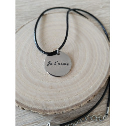 Collier noir Je t’aime