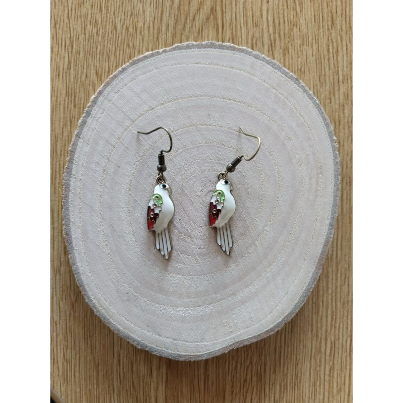 Boucle d’oreille perroquet