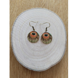 Boucle d’oreille paon