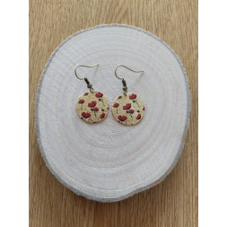 Boucle d’oreille en coquelicot
