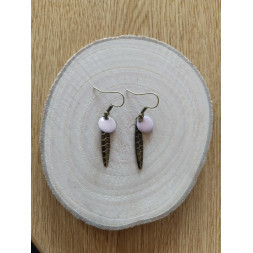 Boucle d’oreille pastille et bronze