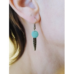 Boucle d’oreille vert d’eau