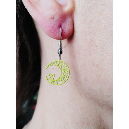 Boucle d’oreille lune jaune