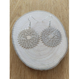 Boucle Ma rosace argentée