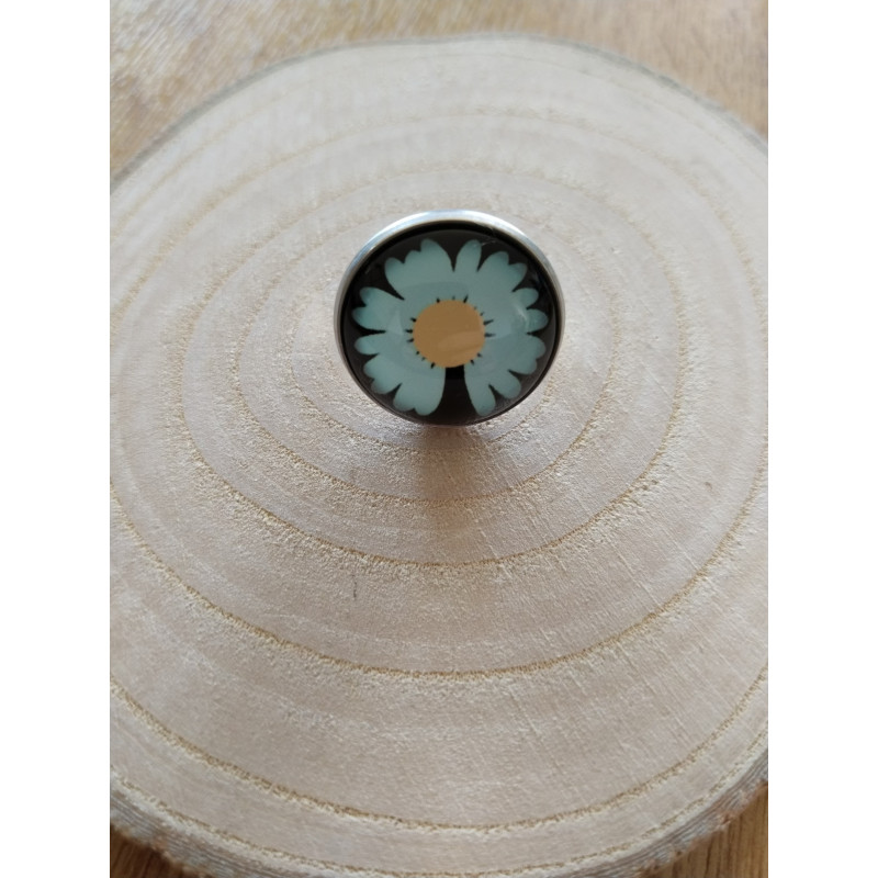 Bague marguerite bleue