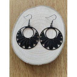 Boucle Ma rosace fleurie noire