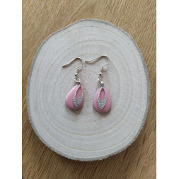 Boucle Ma goutte rose argentée
