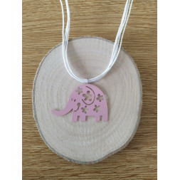 Collier Mon éléphant rose