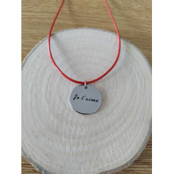 Collier rouge Je t’aime
