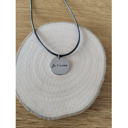 Collier noir Je t’aime
