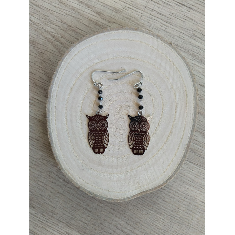 Boucle d’oreille hibou