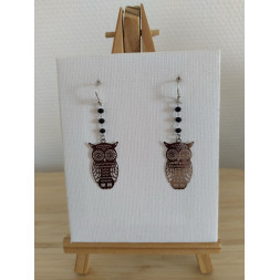 Boucle d’oreille hibou argenté
