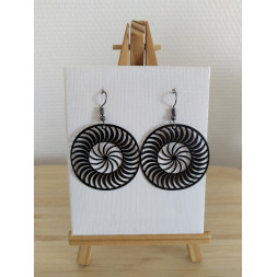 Boucle d’oreille spirale noire