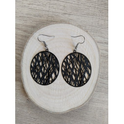 Boucle d’oreille ovale et noire