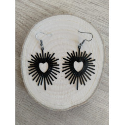 boucle d’oreille coeur noir