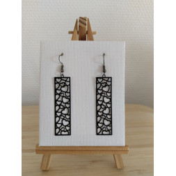 Boucle d’oreille cœurs noirs