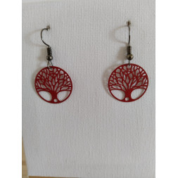 Boucle d’oreille arbre de vie ajouré