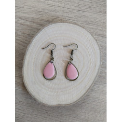 Boucle d’oreille bronze et rose