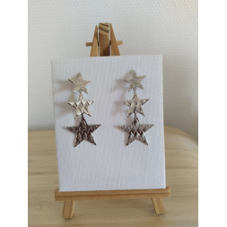 Boucle d’oreille étoiles argentées