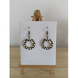 Boucle d’oreille Vintage à pois blancs