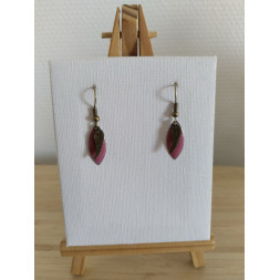Boucle d’oreille rose et petite aile