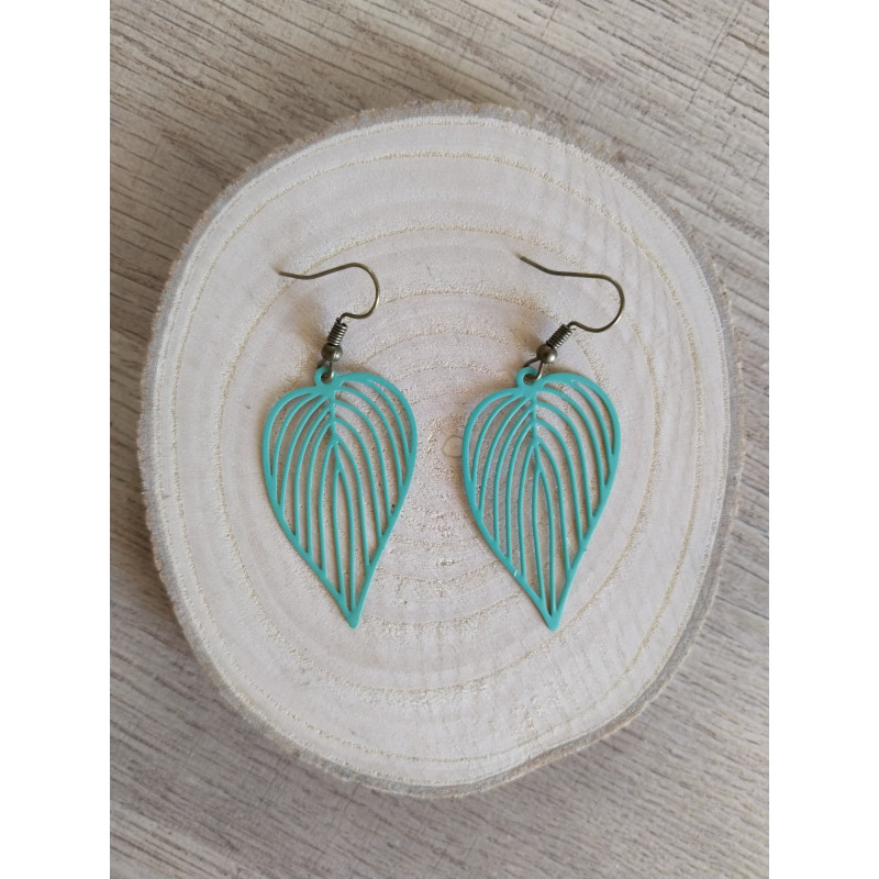 Boucle d’oreille grande feuille
