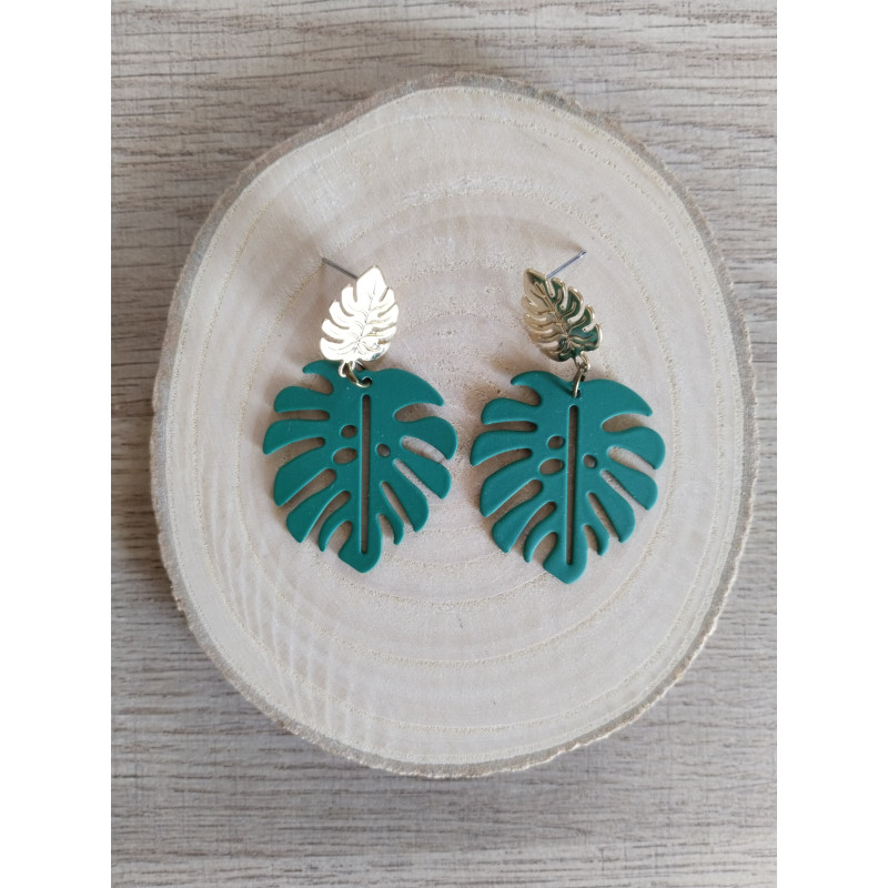 Boucle feuille tropicale verte