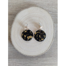 Boucle d’oreille noir et doré