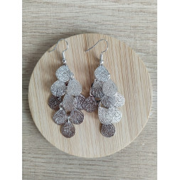 Boucle d’oreille feuilles argentées