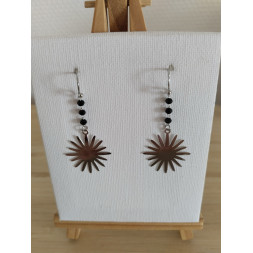 Boucle d’oreille soleil argenté