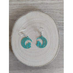 Boucle d’oreille chats sur la lune