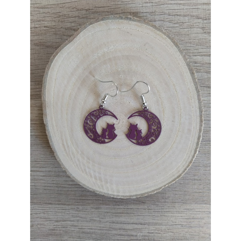 Boucle d’oreille les 2 chats
