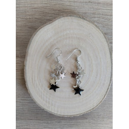 Boucle d’oreille étoilées argentées