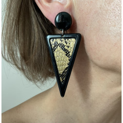 Boucle d’oreille simili cuir python