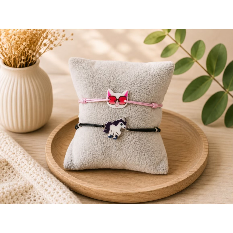 Des bracelets chat et licorne trop mignons