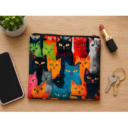Pochette avec des chats colorés