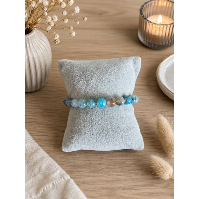 Bracelet en agate bleu