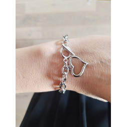 Bracelet à coeur argenté