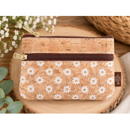 Porte monnaie avec des petites marguerites