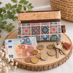 Porte monnaie en liège patchwork