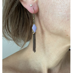 Boucle d’oreille bronze et losange