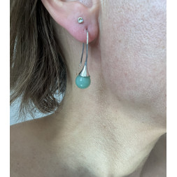 Boucle d’oreille petite perle couleur jade