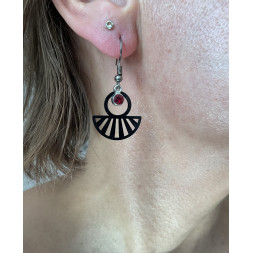 Boucle d’oreille soleil levant noir