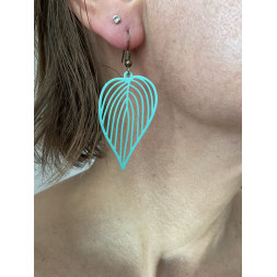 boucle d’oreille feuille vert menthe