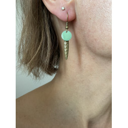 Boucle d’oreille en bronze et vert