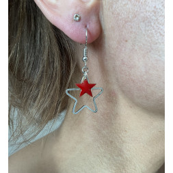 Boucle d’oreille en 2 étoiles