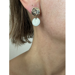 Boucle d’oreille vintage noir et blanc