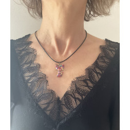 Collier et son chat Arlequin